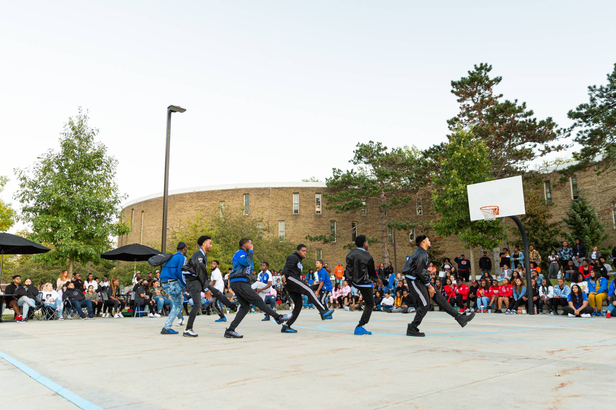 Students participating in the NPHC Yard Show